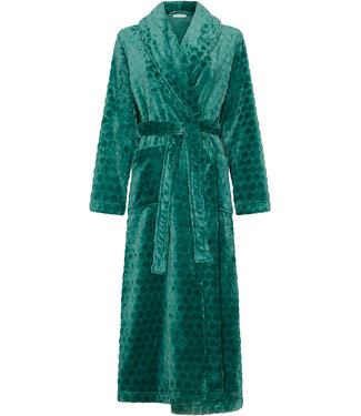 Pastunette Dark green fleece morning gown Dotty Circles