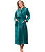 Donkergroene fleece ochtendjas Dotty Circles