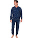 Donkerblauwe katoenen heren pyjama lange mouwen Jet Plane