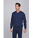 Dark blue cotton men's pyjama with long sleeves Jet Plane