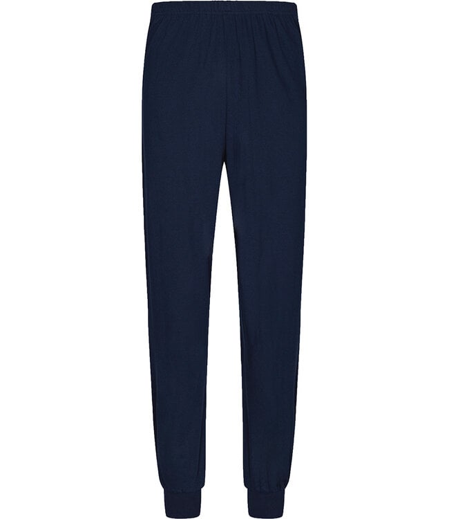 Donkerblauwe katoenen heren pyjama lange mouwen Jet Plane