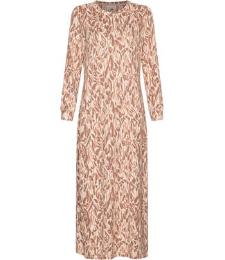 Pastunette Brown fleece long sleeved nightdress Pastel Flowers