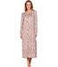 Brown fleece long sleeved nightdress Pastel Flowers
