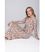 Brown fleece long sleeved nightdress Pastel Flowers