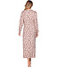 Bruin fleece nachthemd lange mouw Pastel Flowers