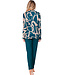 Donkergroene damespyjama knoopsluiting lange mouwen Artistic Fashion