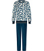 Pastunette Dark blue velour long sleeved pyjama Flower Blooms