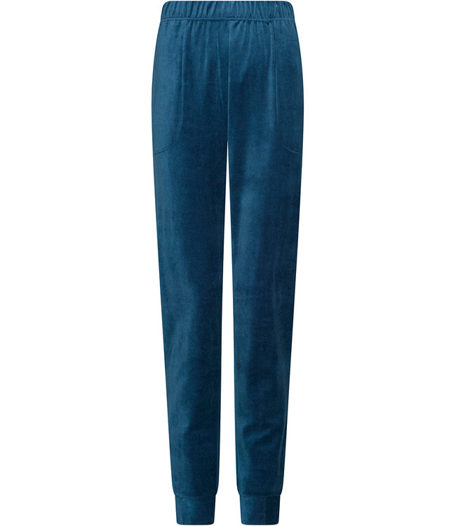 Dark blue velour long sleeved pyjama Velvet Stripes