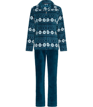 MyRebelle Donkerblauw fleece huispak met rits Nordic Beauty