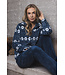 Donkerblauw fleece huispak met rits Nordic Beauty