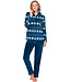 Donkerblauw fleece huispak met rits Nordic Beauty
