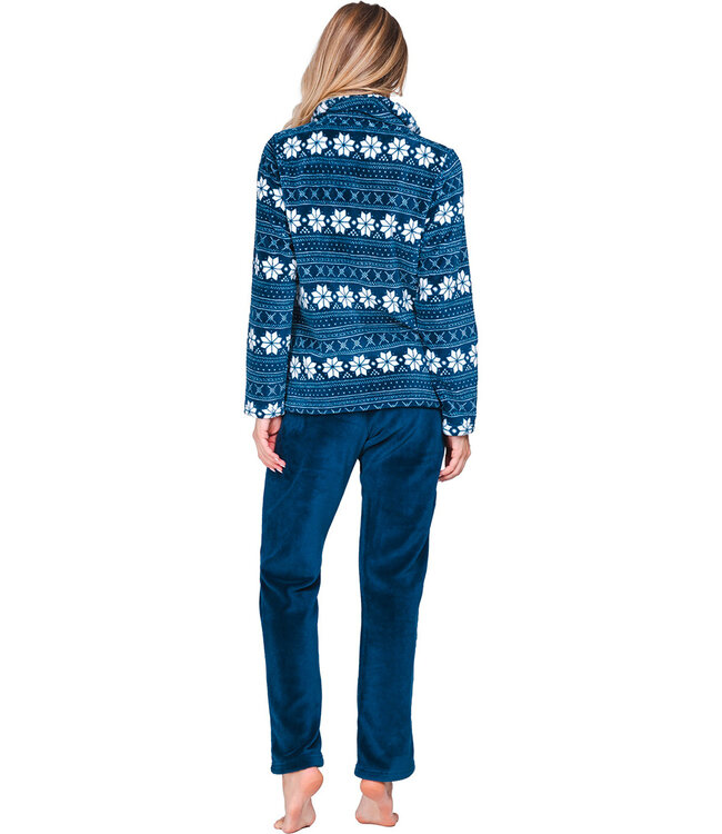 Dark blue fleece homesuit with zip Nordic Beauty