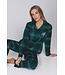 Groene pyjama van katoen-flanel met knoopsluiting Cosy Check