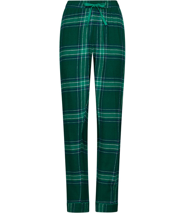 Groene pyjama van katoen-flanel met knoopsluiting Cosy Check