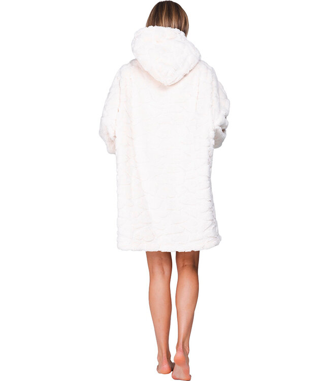 Off-white fleece jacquard snuggle hoodie True Love