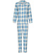 Blue cotton flannel pyjama full button Trendy Check