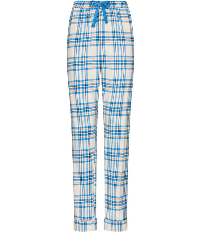 Blue cotton flannel pyjama full button Trendy Check