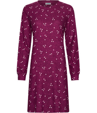 MyRebelle Donkerpaars fleece nachthemd met lange mouwen Fabulously Starry