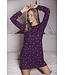 Donkerpaars fleece nachthemd met lange mouwen Fabulously Starry