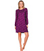 Donkerpaars fleece nachthemd met lange mouwen Fabulously Starry