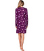 Dark purple fleece nightdress with long sleeves Fabulously Starry