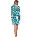 Dark green nightdress with long sleeves Artistic Flower