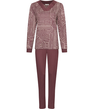 Pastunette Premium Dark purple ladies pyjama with cuffs long sleeves Abstract Art