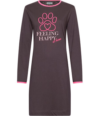MyRebelle Dark grey organic cotton nightdress Paw Prints