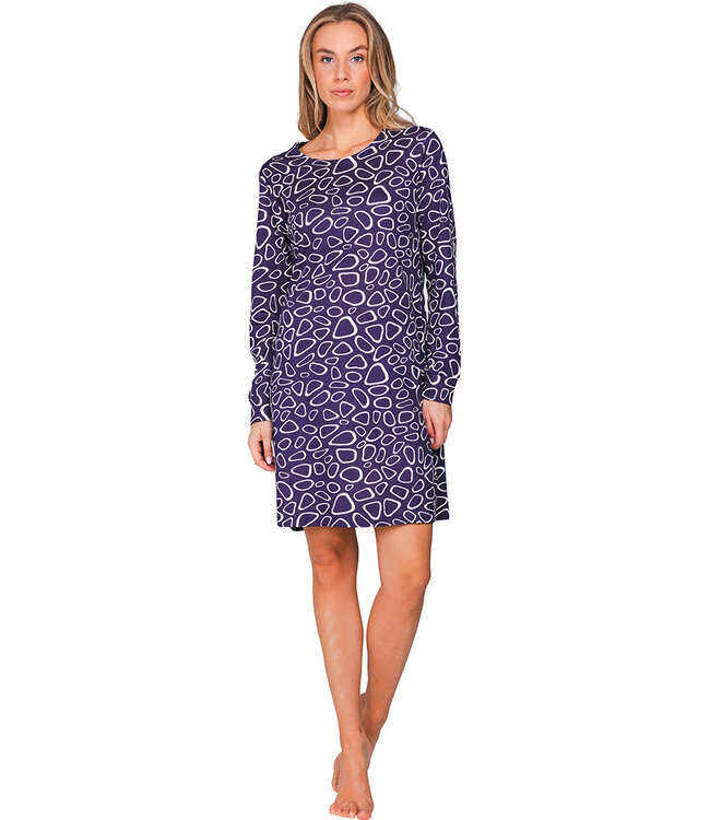 Donkerpaars nachthemd lange mouwen Stony Fashion