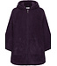 Dark purple fleece morning gown with hood Winter Soft