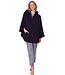 Dark purple fleece morning gown with hood Winter Soft
