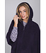 Donkerpaarse fleece ochtendjas met capuchon Winter Soft