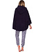 Dark purple fleece morning gown with hood Winter Soft