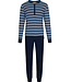 Pastunette for Men Donkerblauwe katoenen heren pyjama lange mouwen Bright Stripes