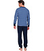 Dark blue cotton long sleeved men's pyjama Bright Stripes