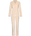 Light brown fleece ladies pyjama with revere collar Soft Stripes