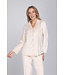 Light brown fleece ladies pyjama with revere collar Soft Stripes