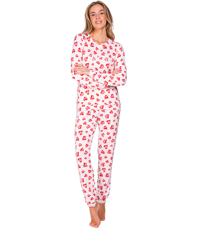 Light pink fleece pyjama with long sleeves True Love