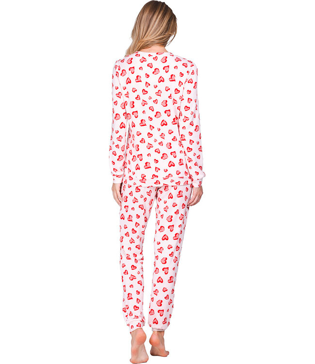 Light pink fleece pyjama with long sleeves True Love