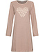 Beige bio-katoenen nachthemd lange mouw Leafy Love