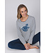 Dark blue organic cotton ladies pyjama Flower Blooms