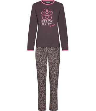 MyRebelle Donkergrijze pyjama van bio-katoen Paw Prints
