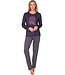Dark grey organic cotton pyjama Paw Prints