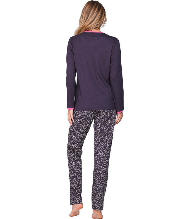 Dark grey organic cotton pyjama Paw Prints