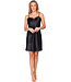 Zwart satin stretch spaghetti nachthemd met verstelbare bandjes Chic Black Beauty