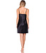 Black satin stretch spaghetti nightdress adjustable straps Chic Black Beauty