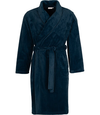 Pastunette for Men Donkerblauwe fleece heren ochtendjas Modern Man