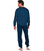 Dark blue cotton men's pyjama with long sleeves Forest Check