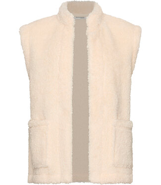 Pastunette Premium Beige fleece vest mouwloos kort Winter Warm