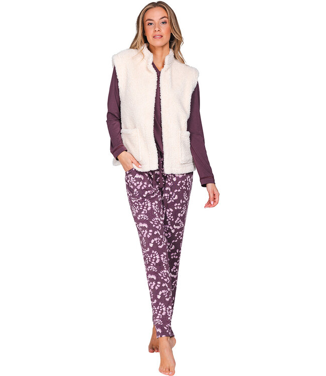 Beige fleece sleeveless cardigan short Winter Warm